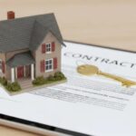 New Home Contract on Tablet with House Model Stock Illustration ...